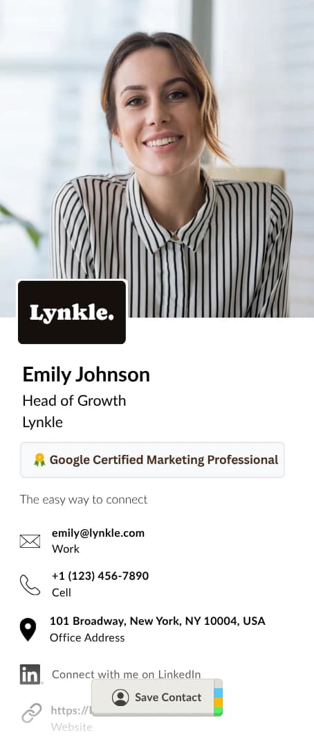 Lynkle digital business card